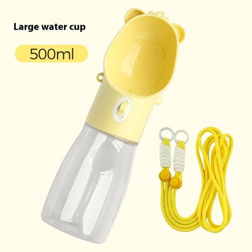 Keep your pet hydrated on-the-go with this 2-in-1 portable water bottle. Perfect for small, big dogs