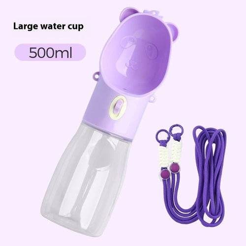 Keep your pet hydrated on-the-go with this 2-in-1 portable water bottle. Perfect for small, big dogs