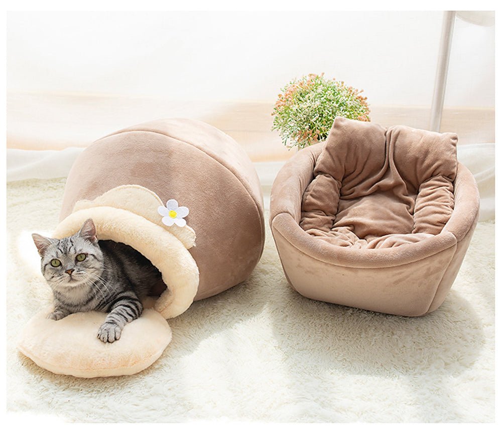 3 - In - 1 Cat and Dog Pet House Basin - Shaped Cave Soft Bed - My CTC Pet Store