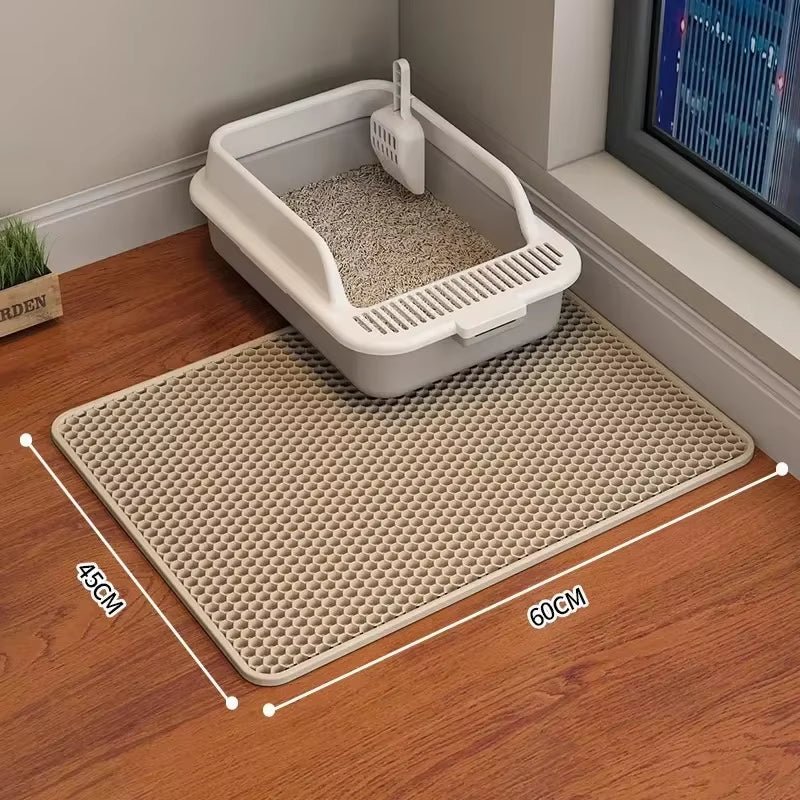 Cats Litter Mat Double Layer EVA Cat Litter Pad Large Hole Anti - Slip Sand Bowl Filter Mat Sandbox Mat for Cat Cats Accessories - My CTC Pet Store