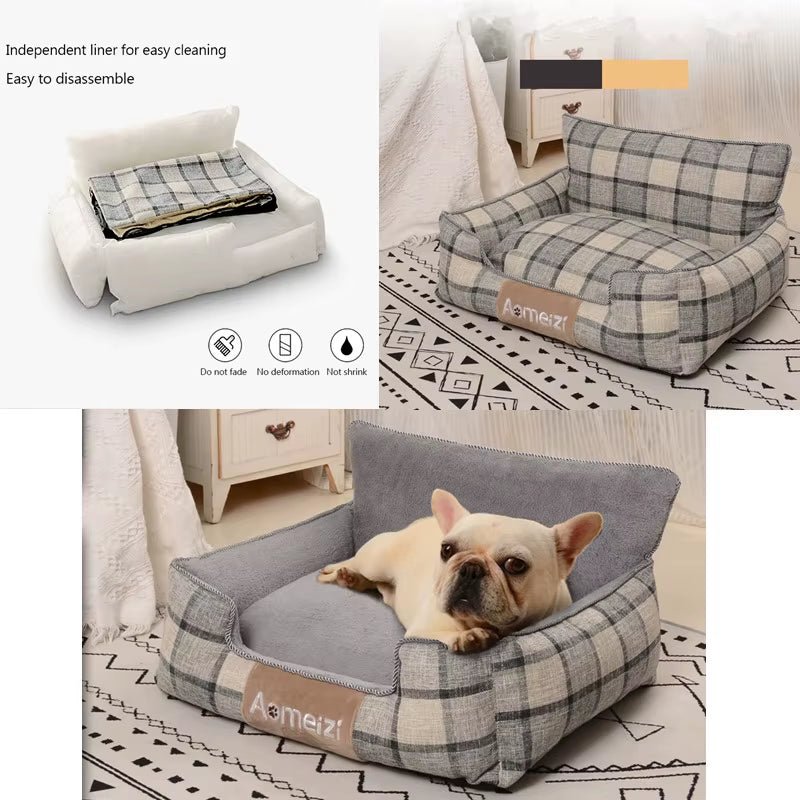 Dog Beds Warm Sleeping Cotton Puppy Bed Washable Detachable Oxford Cloth Kennel Cat Nest Bottom Waterproof Small Cat&Dog Nest - My CTC Pet Store