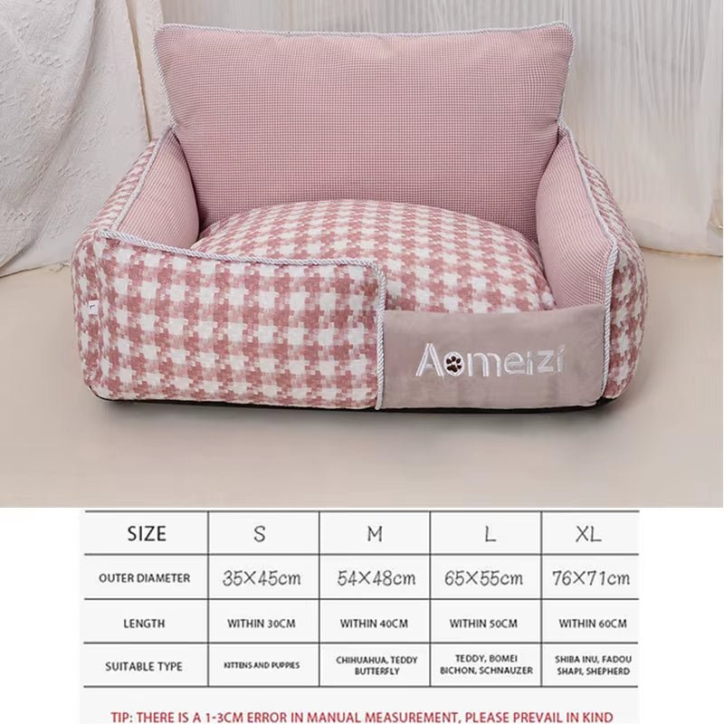 Dog Beds Warm Sleeping Cotton Puppy Bed Washable Detachable Oxford Cloth Kennel Cat Nest Bottom Waterproof Small Cat&Dog Nest - My CTC Pet Store