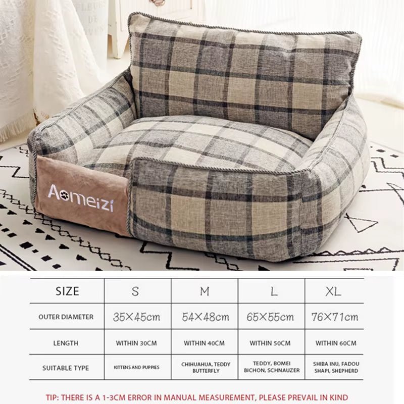 Dog Beds Warm Sleeping Cotton Puppy Bed Washable Detachable Oxford Cloth Kennel Cat Nest Bottom Waterproof Small Cat&Dog Nest - My CTC Pet Store