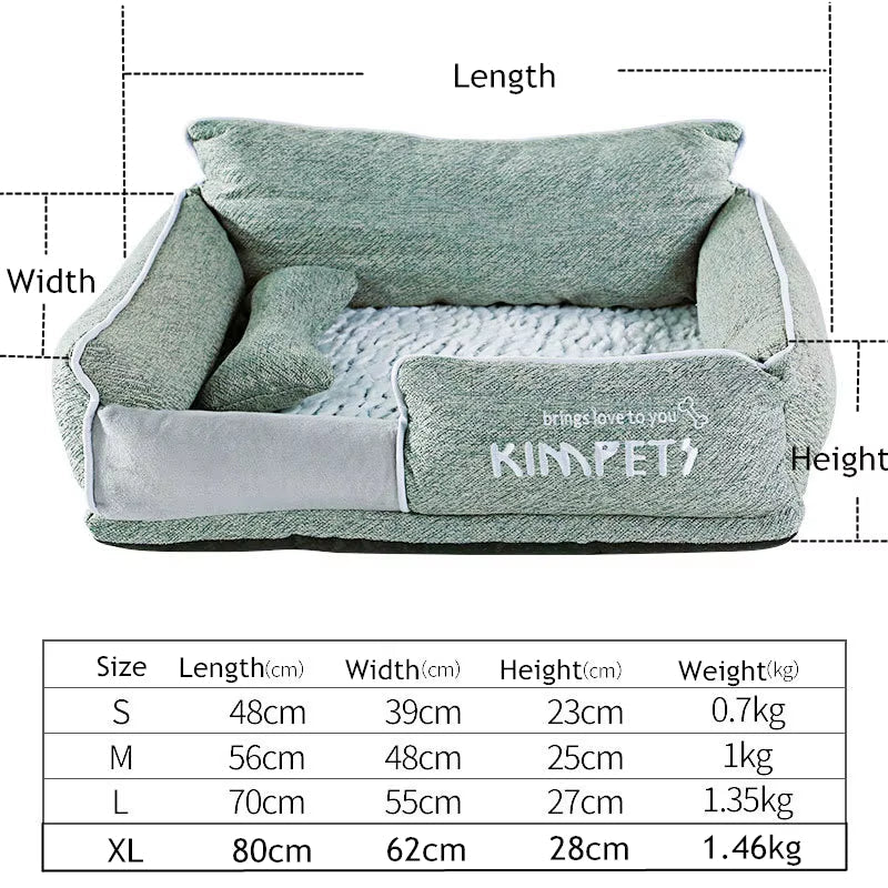 Dog Beds Warm Sleeping Cotton Puppy Bed Washable Detachable Oxford Cloth Kennel Cat Nest Bottom Waterproof Small Cat&Dog Nest - My CTC Pet Store