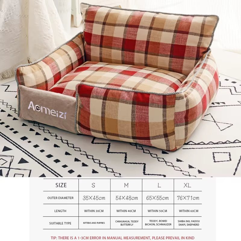 Dog Beds Warm Sleeping Cotton Puppy Bed Washable Detachable Oxford Cloth Kennel Cat Nest Bottom Waterproof Small Cat&Dog Nest - My CTC Pet Store