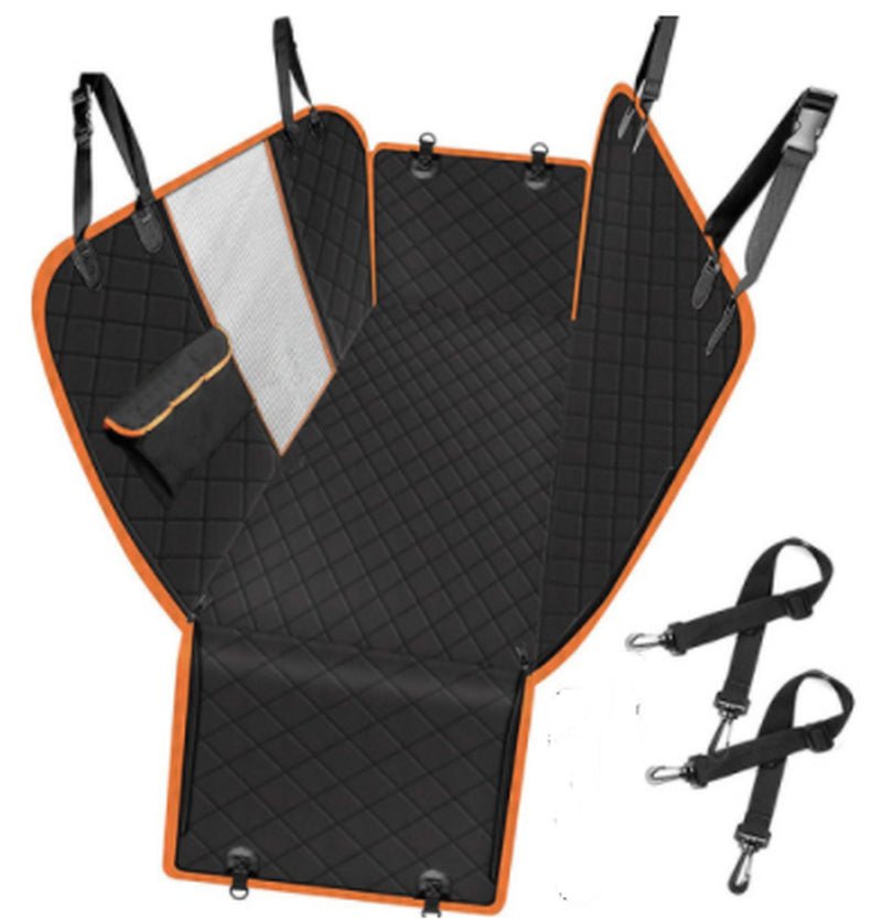 Dog Car Seat Cover View Mesh Pet Carrier Hammock Safety Protector Car Rear Back Seat Mat with Zipper and Pocket for Travel