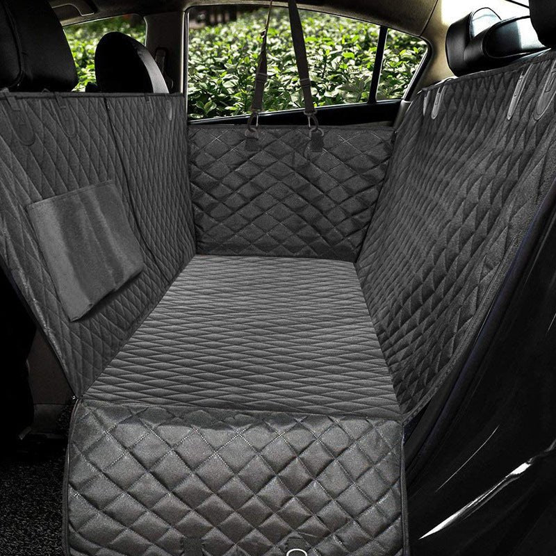 Dog Car Seat Cover View Mesh Pet Carrier Hammock Safety Protector Car Rear Back Seat Mat with Zipper and Pocket for Travel