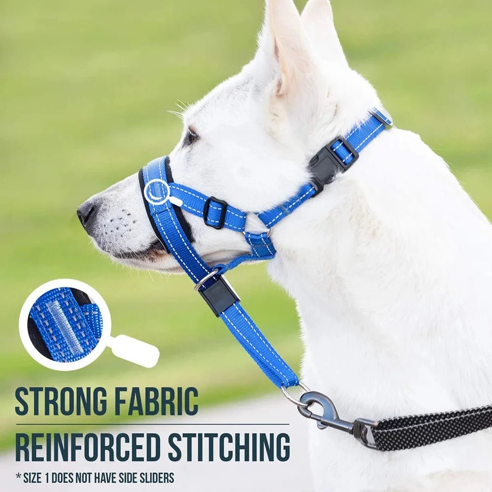 Dog Mouth Muzzle anti Bark Dog Collar Breathable Dog Training Tool Nylon Muzzle Set with Reflective Strips Summer Pet Leashes - My CTC Pet Store