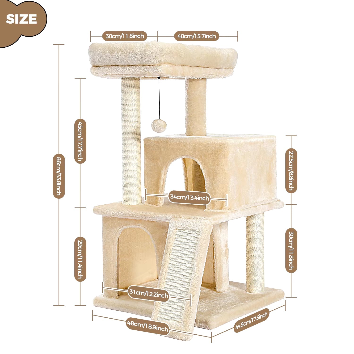 Free Shipping Multi - Level Cat Tree for Cats with Cozy Perches Stable Cat Climbing Frame Cat Scratch Board Toys Cat Furniture - My CTC Pet Store