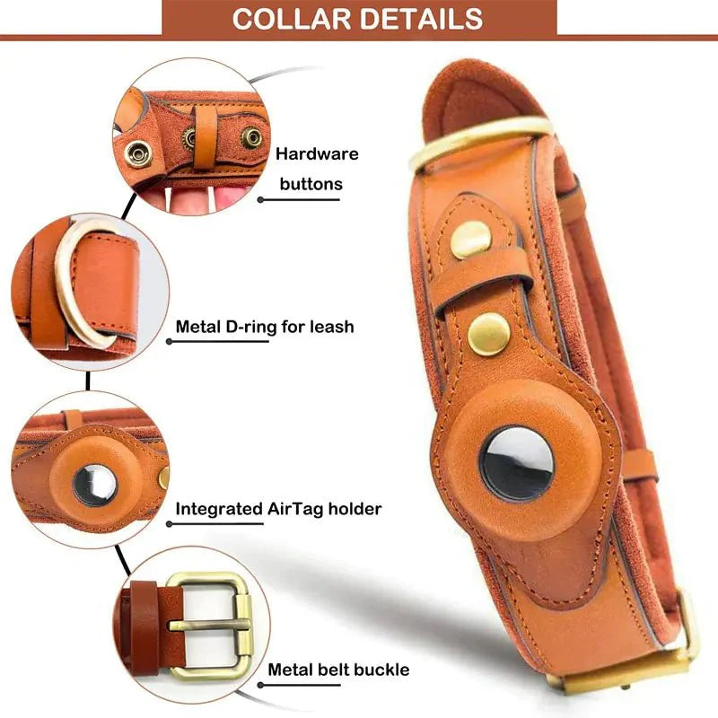 Leather Anti - Lost Dog Collar - My CTC Pet Store