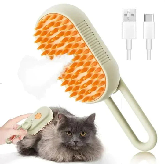 Pet Brush For Pet grooming routine with a 3-in-1 STEAM PET BRUSH